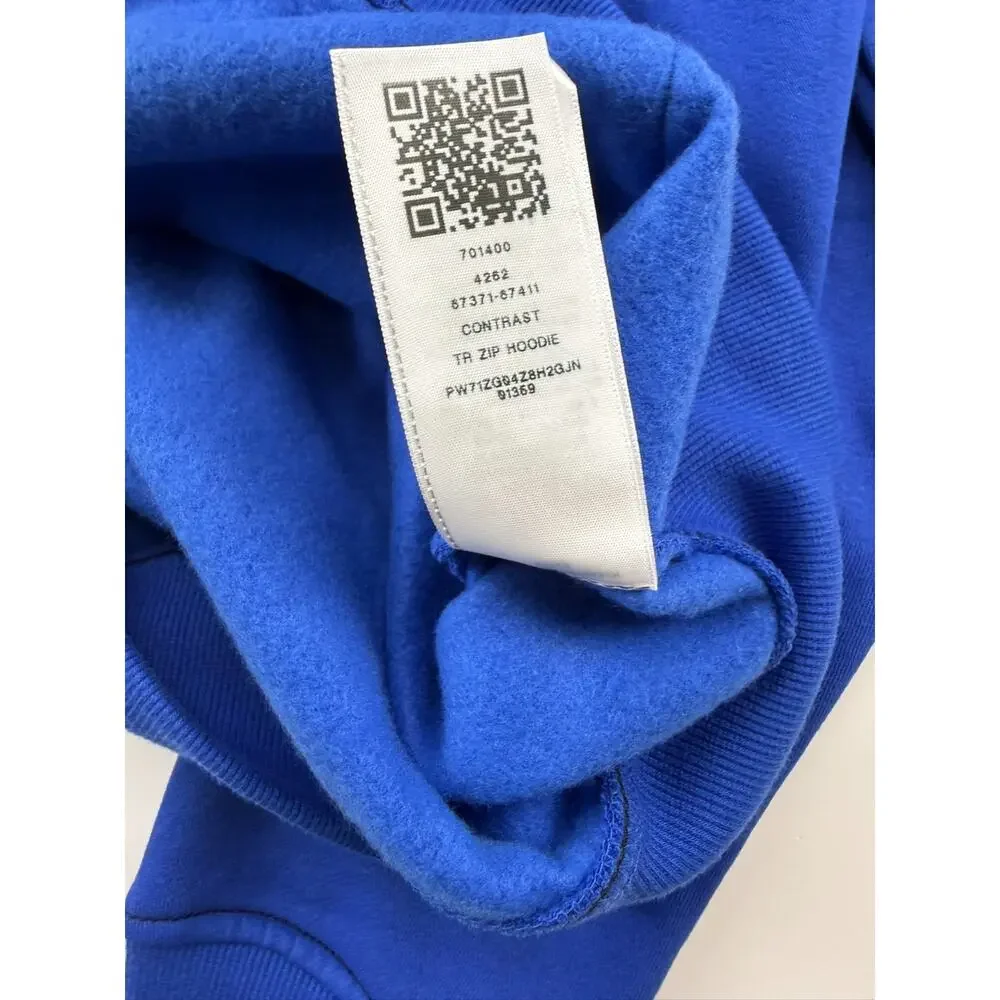 TRUE RELIGION MEN'S CONTRAST W/ BUDHA BACK DESIGN ZIP HOODIE BLUE SZ L NWT